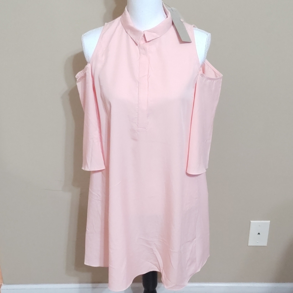 DO+BE Coral Pink Bell Sleeve Dress